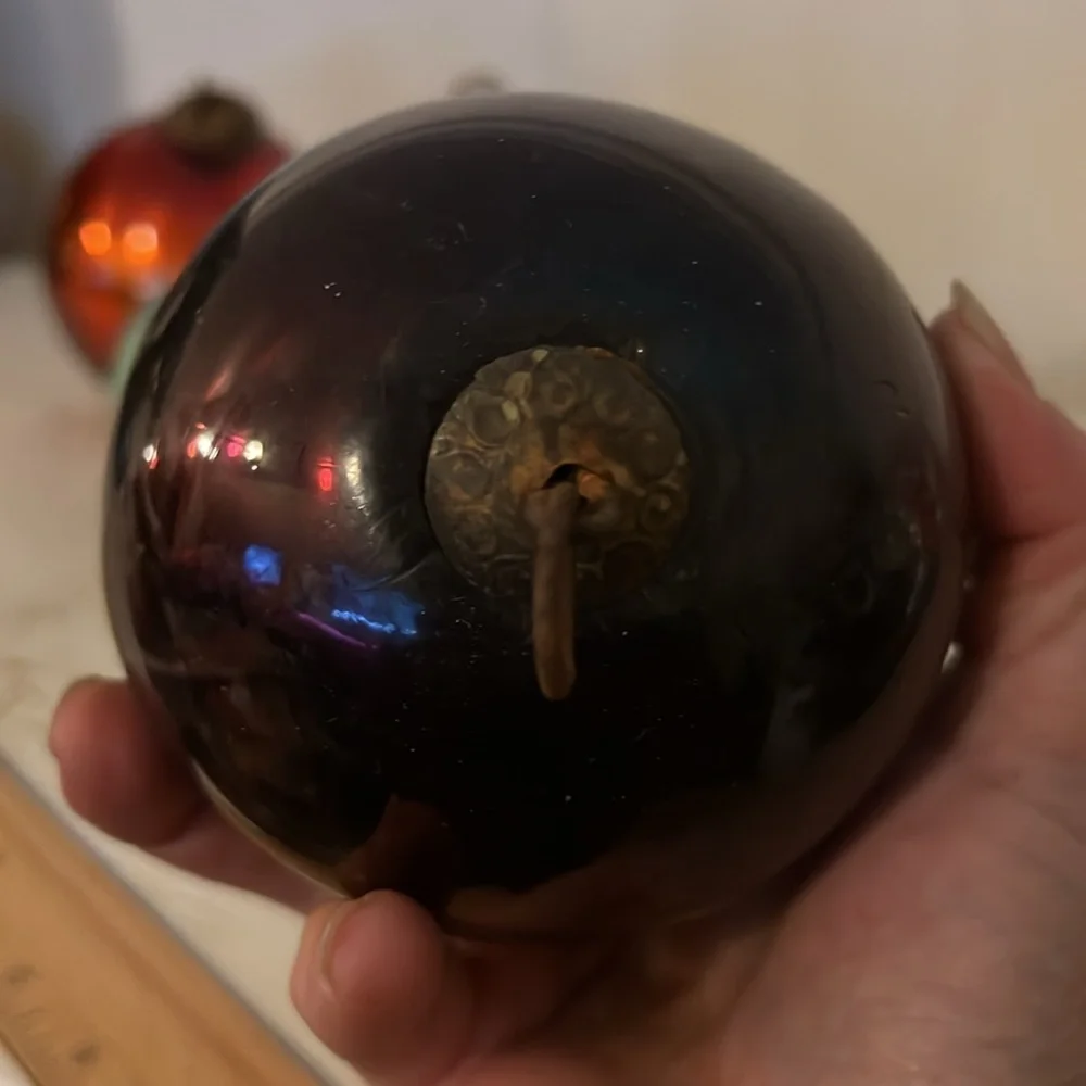 Antique German kugel Amethyst purple blown glass ornament